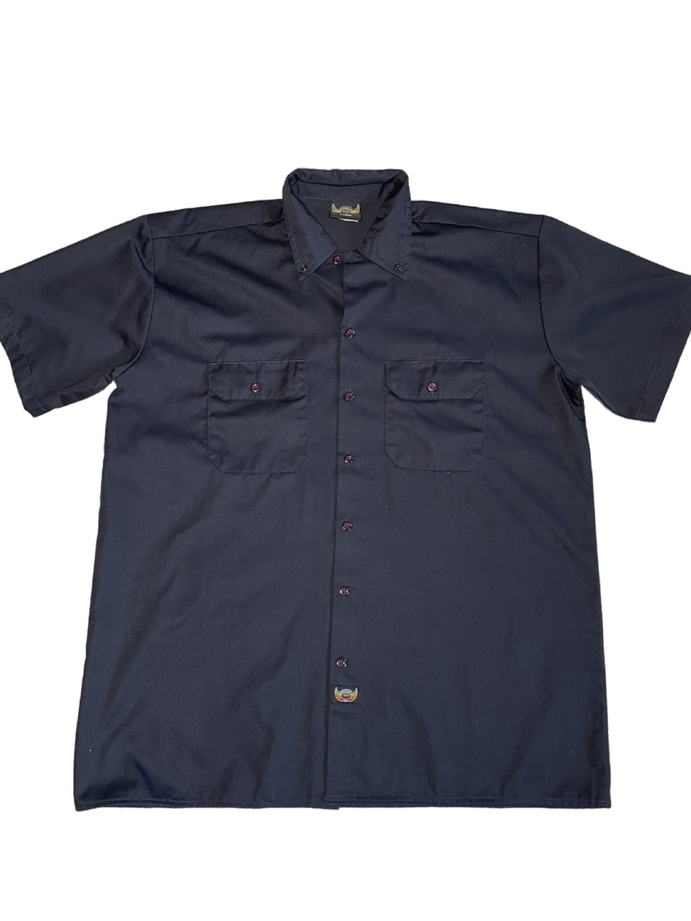 Bikewear USA Men's Marine Corps Semper Fi Navy Blue Short Sleeve Button-Down XL